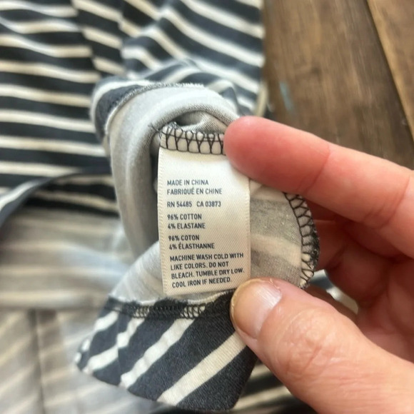 American Eagle Grey | White Striped Criss Cross Back A-Line Dress Size Small - Picture 7 of 7